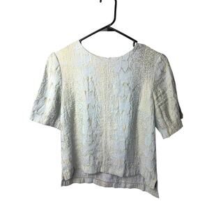 Topshop Textured Snake Print Metallic Top – US 6 (UK 10, EU 38)